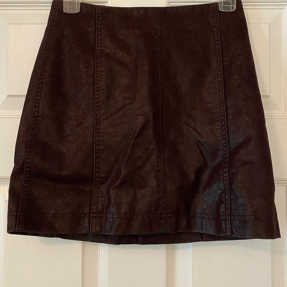 Free people faux leather skirt